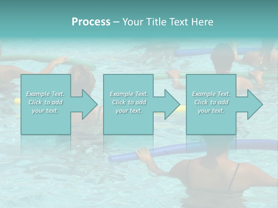 Wemen Doing Water Aerobic In Pool PowerPoint Template