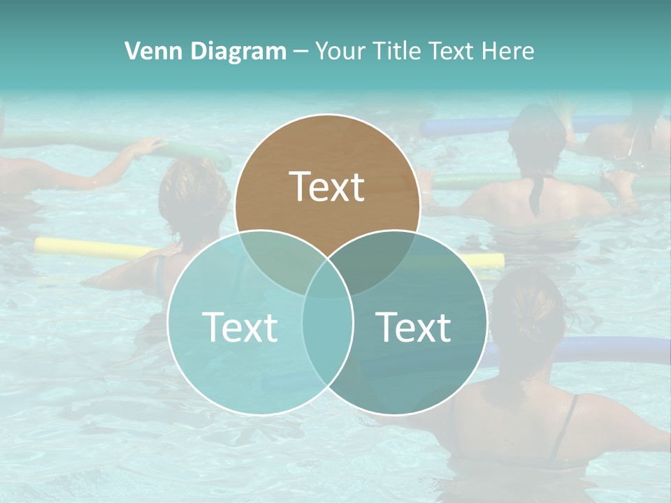 Wemen Doing Water Aerobic In Pool PowerPoint Template