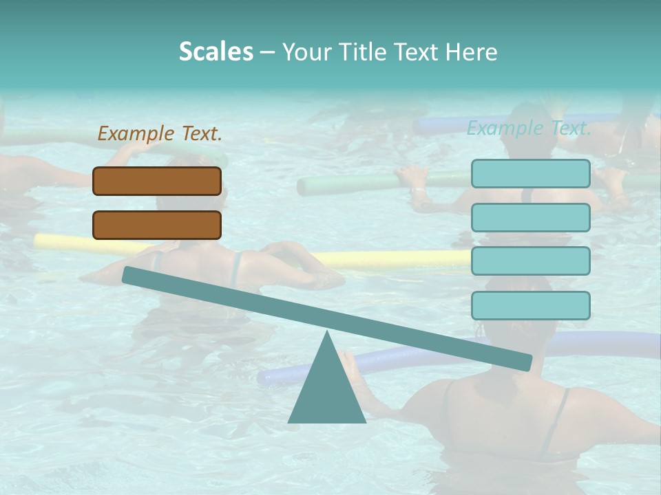 Wemen Doing Water Aerobic In Pool PowerPoint Template