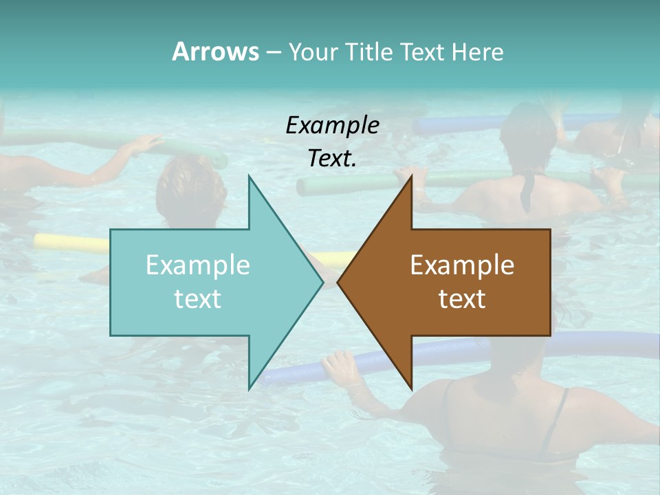 Wemen Doing Water Aerobic In Pool PowerPoint Template