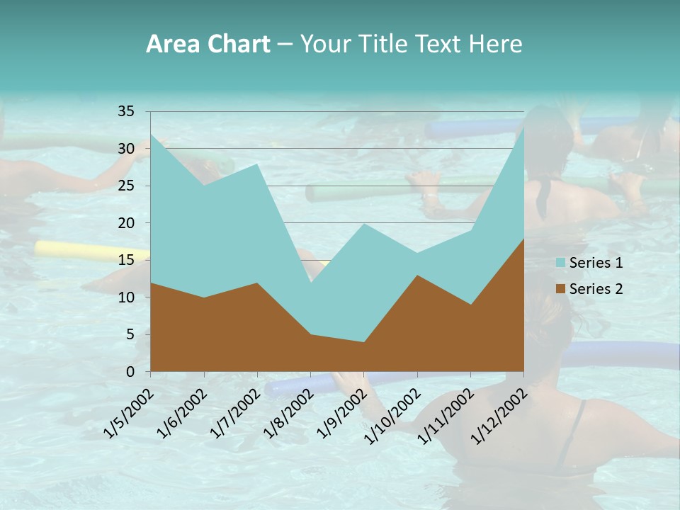 Wemen Doing Water Aerobic In Pool PowerPoint Template