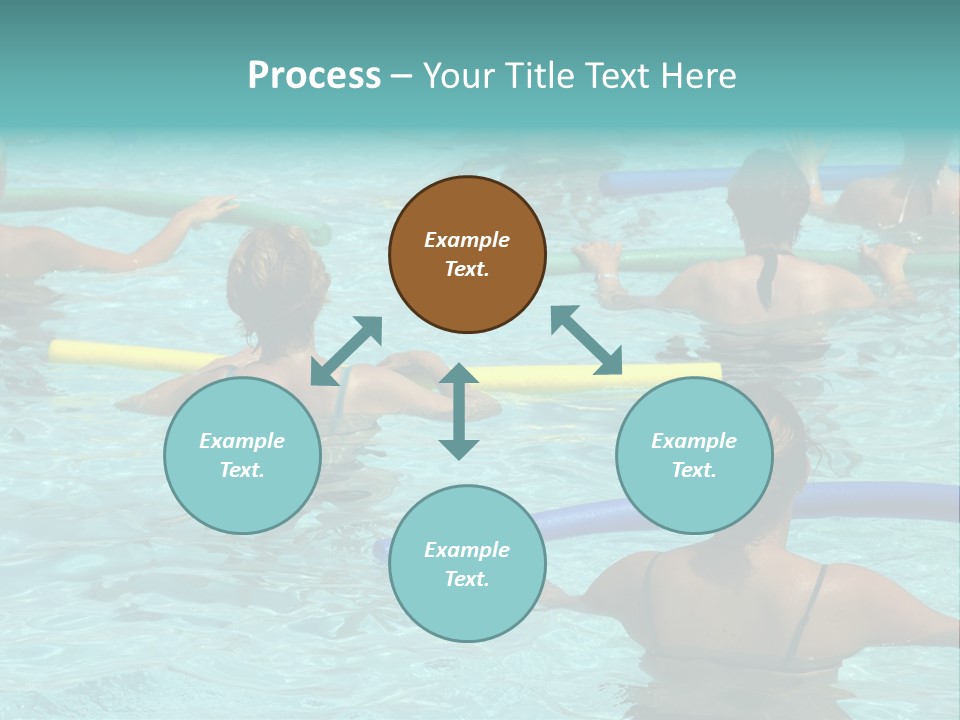 Wemen Doing Water Aerobic In Pool PowerPoint Template
