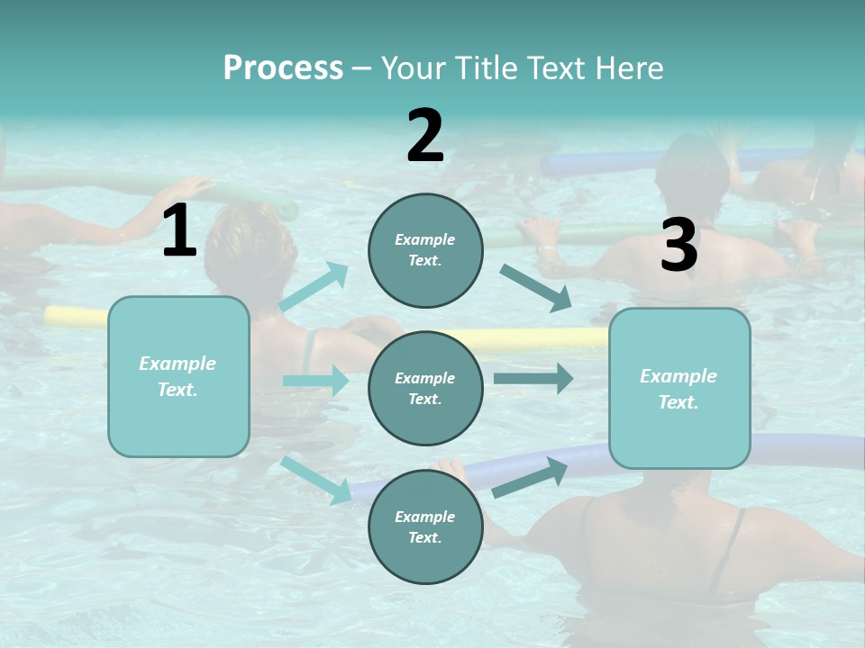 Wemen Doing Water Aerobic In Pool PowerPoint Template