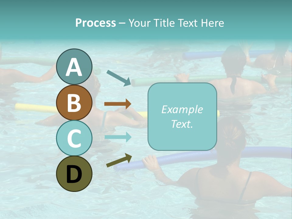 Wemen Doing Water Aerobic In Pool PowerPoint Template