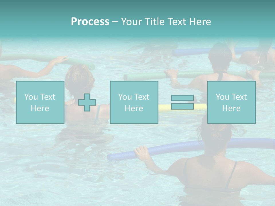 Wemen Doing Water Aerobic In Pool PowerPoint Template