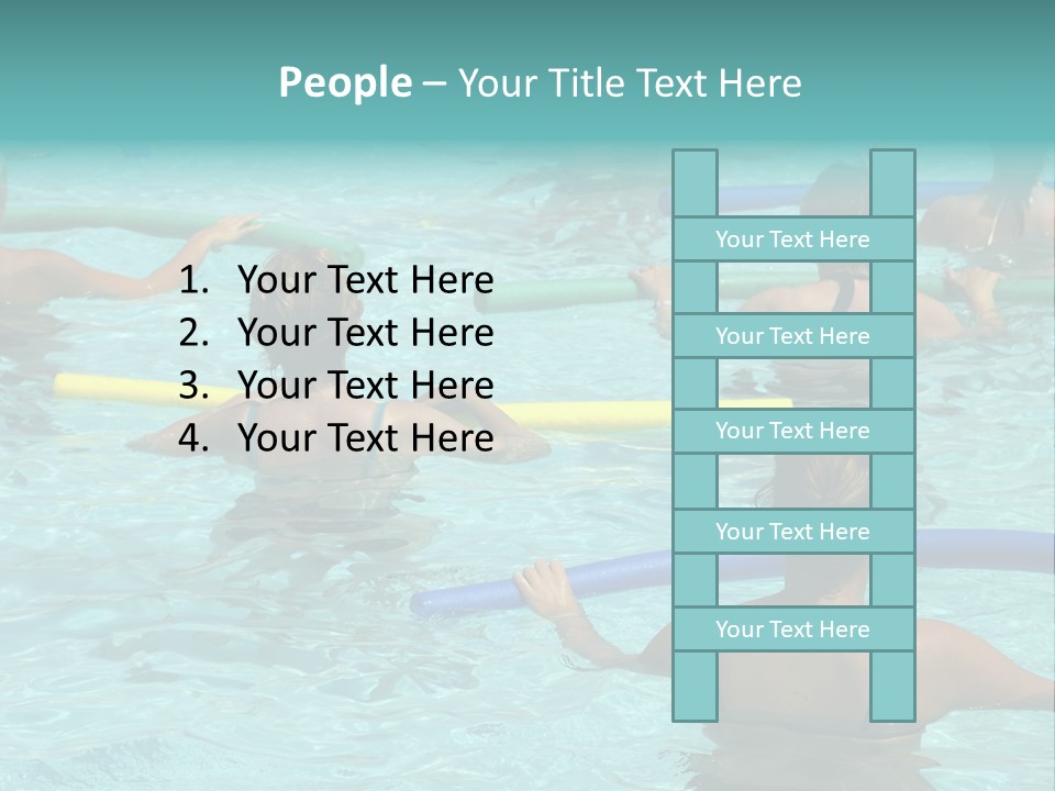 Wemen Doing Water Aerobic In Pool PowerPoint Template