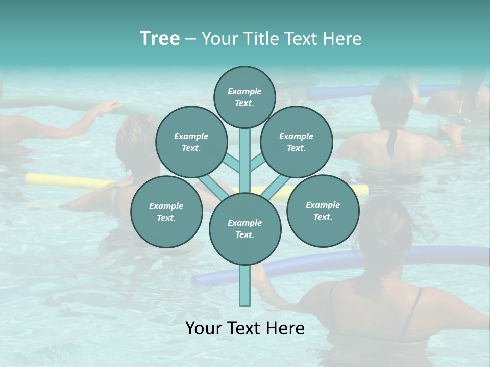 Wemen Doing Water Aerobic In Pool PowerPoint Template