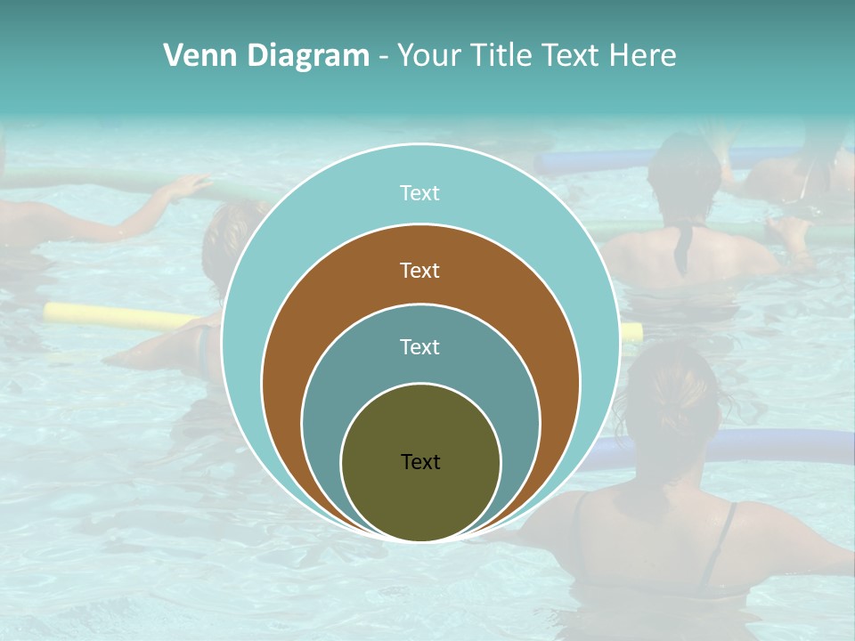 Wemen Doing Water Aerobic In Pool PowerPoint Template
