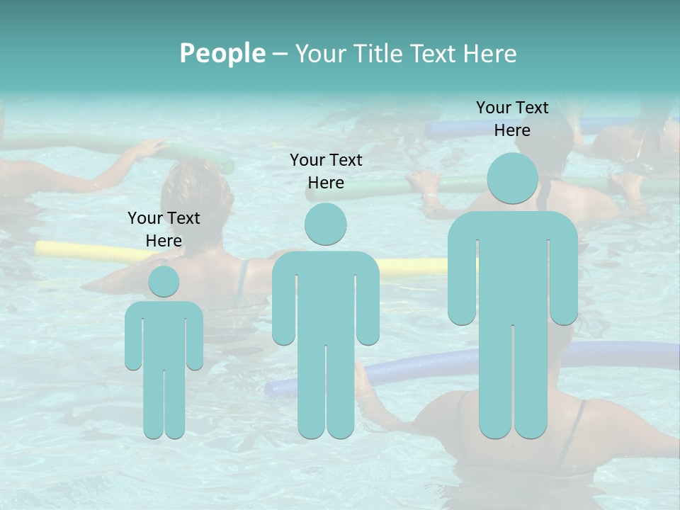 Wemen Doing Water Aerobic In Pool PowerPoint Template