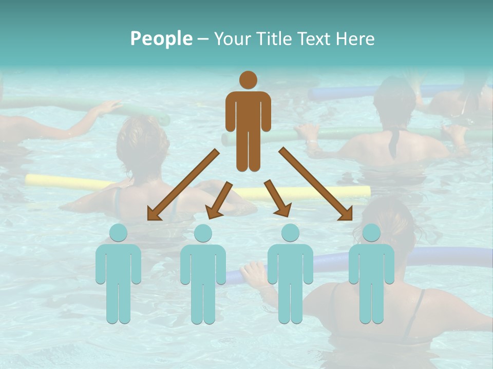 Wemen Doing Water Aerobic In Pool PowerPoint Template