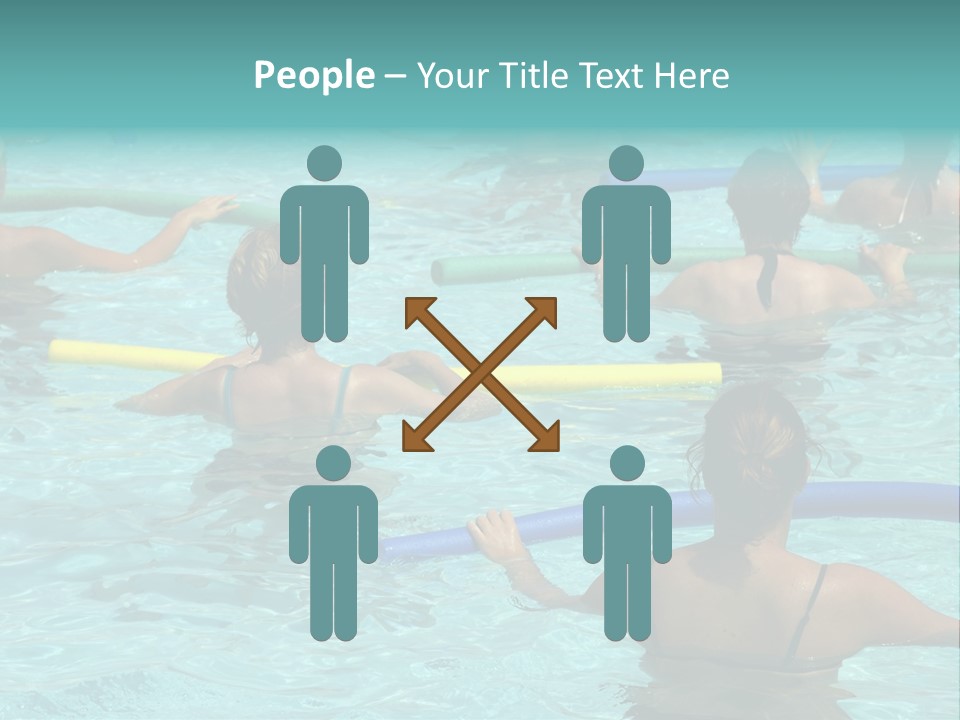 Wemen Doing Water Aerobic In Pool PowerPoint Template