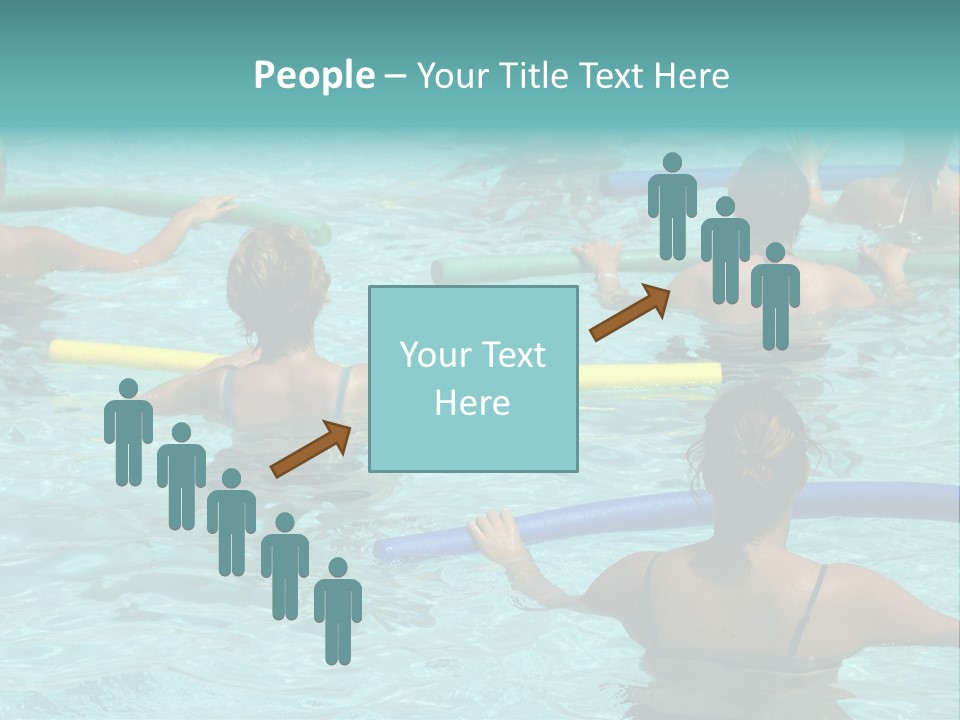 Wemen Doing Water Aerobic In Pool PowerPoint Template