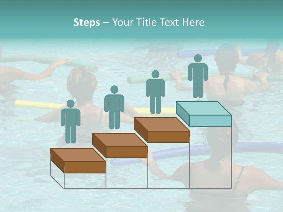 Wemen Doing Water Aerobic In Pool PowerPoint Template