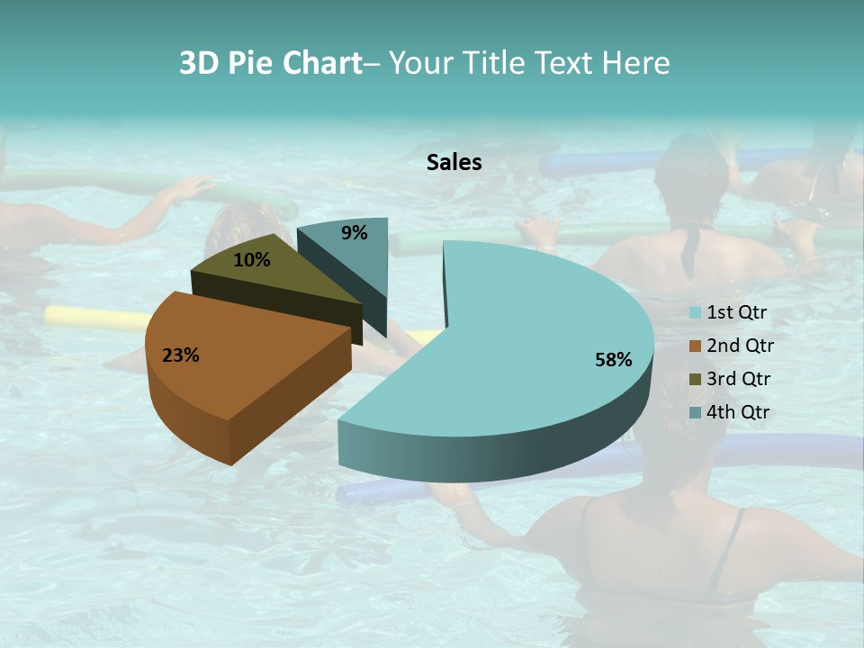 Wemen Doing Water Aerobic In Pool PowerPoint Template