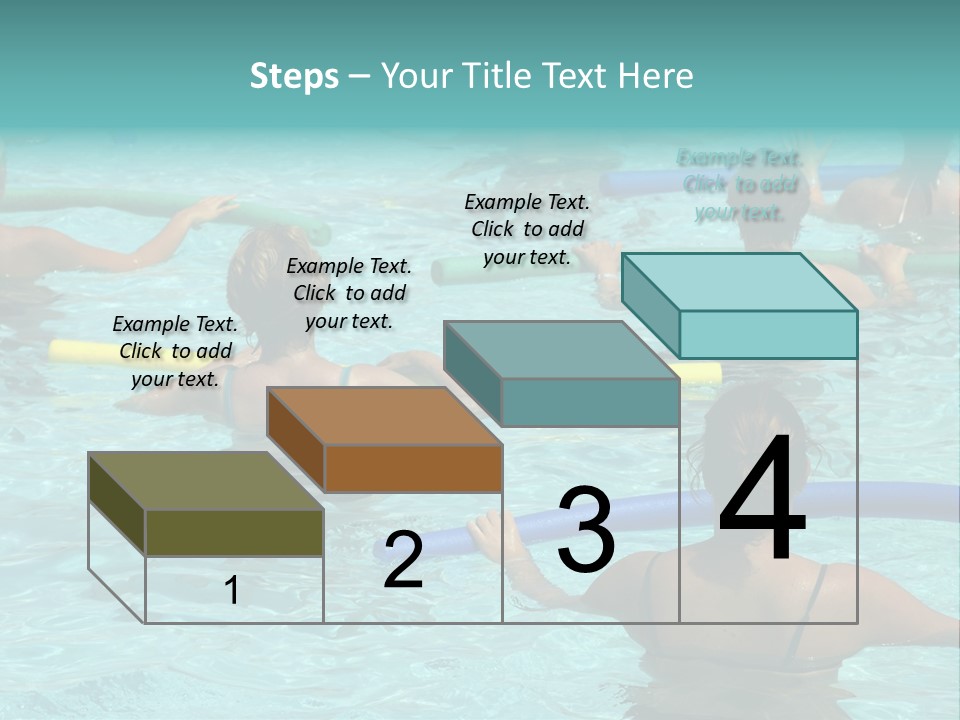 Wemen Doing Water Aerobic In Pool PowerPoint Template
