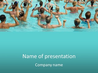 People Are Doing Water Aerobic In Pool PowerPoint Template