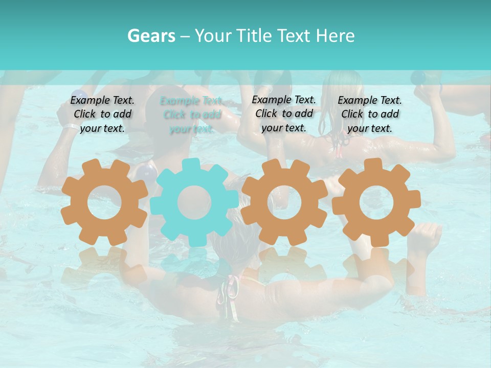 People Are Doing Water Aerobic In Pool PowerPoint Template