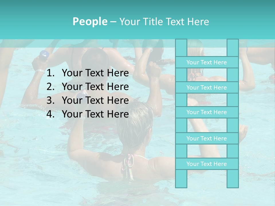People Are Doing Water Aerobic In Pool PowerPoint Template