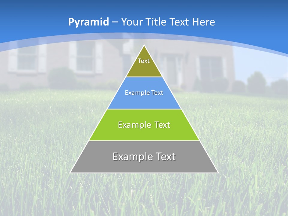 Focus On Front Lawn With House In Background. PowerPoint Template