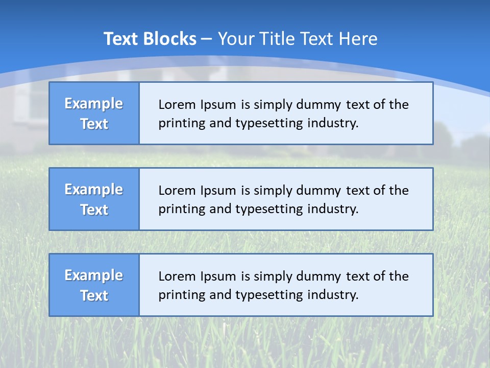 Focus On Front Lawn With House In Background. PowerPoint Template