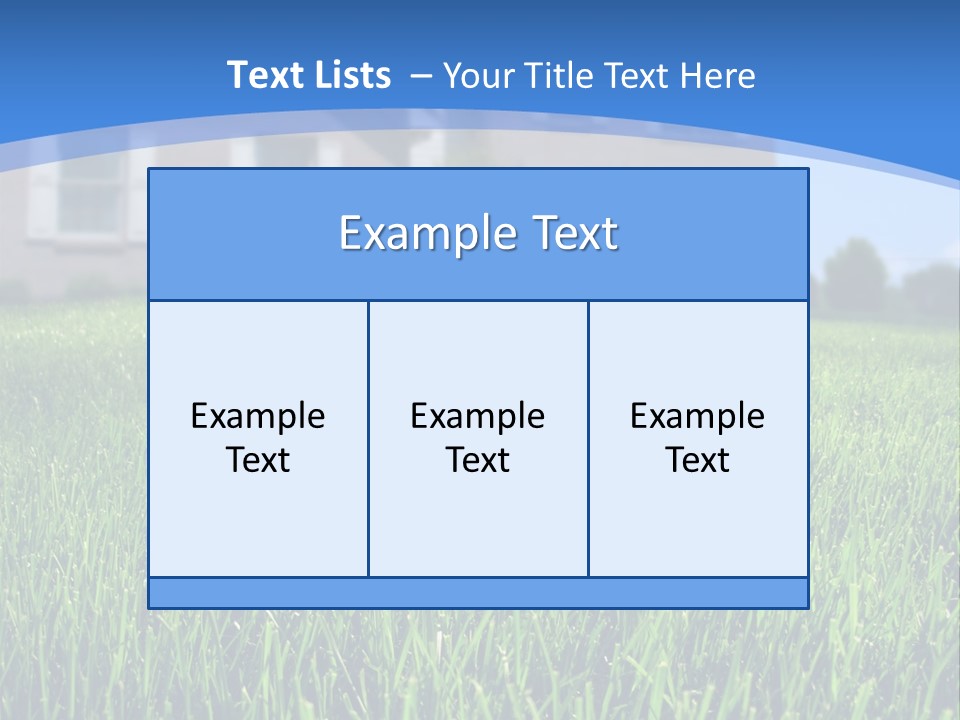 Focus On Front Lawn With House In Background. PowerPoint Template