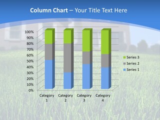 Focus On Front Lawn With House In Background. PowerPoint Template