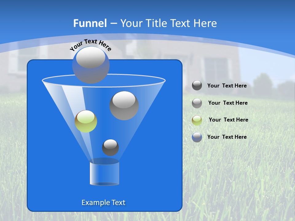 Focus On Front Lawn With House In Background. PowerPoint Template