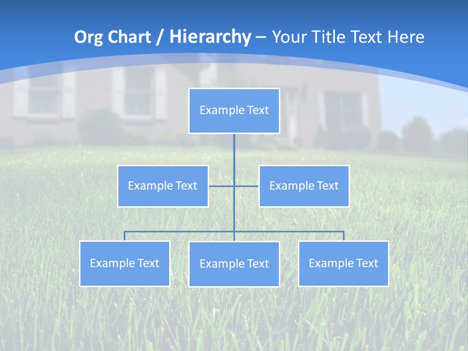 Focus On Front Lawn With House In Background. PowerPoint Template