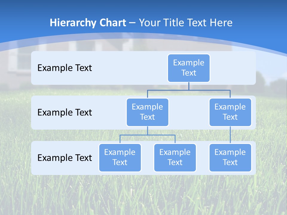 Focus On Front Lawn With House In Background. PowerPoint Template