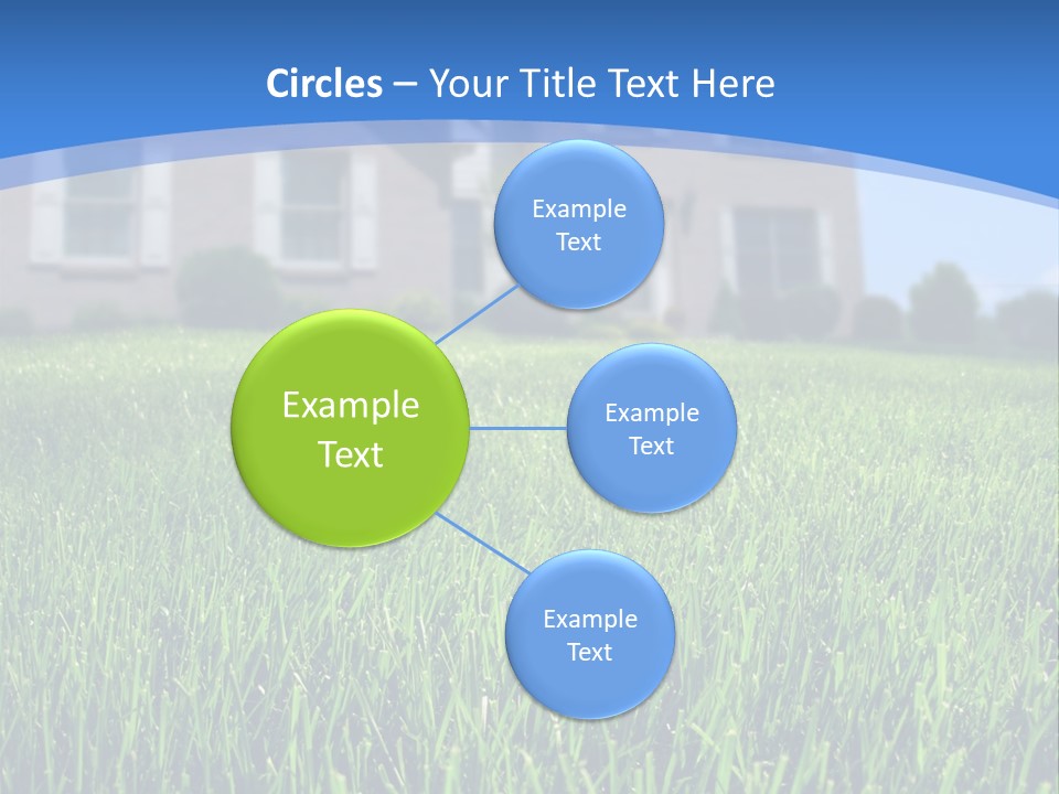 Focus On Front Lawn With House In Background. PowerPoint Template