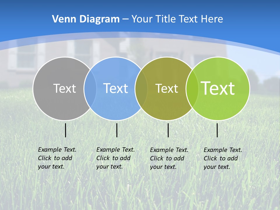 Focus On Front Lawn With House In Background. PowerPoint Template