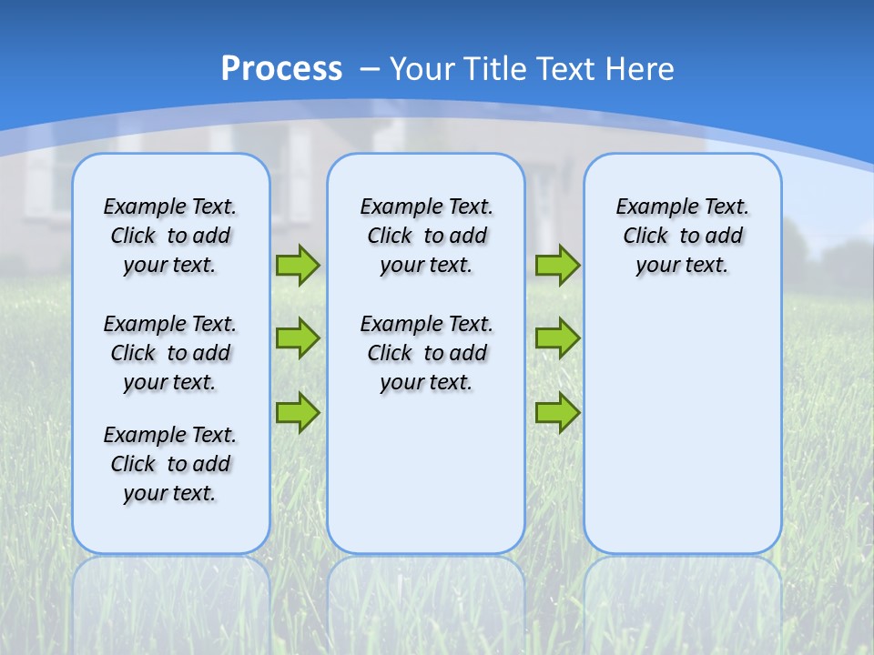 Focus On Front Lawn With House In Background. PowerPoint Template