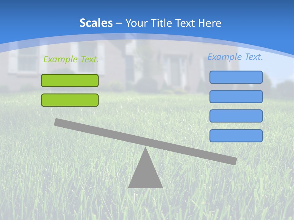 Focus On Front Lawn With House In Background. PowerPoint Template
