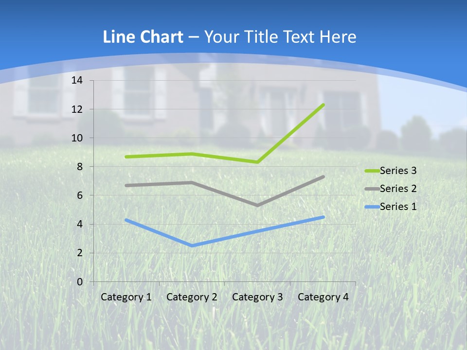 Focus On Front Lawn With House In Background. PowerPoint Template