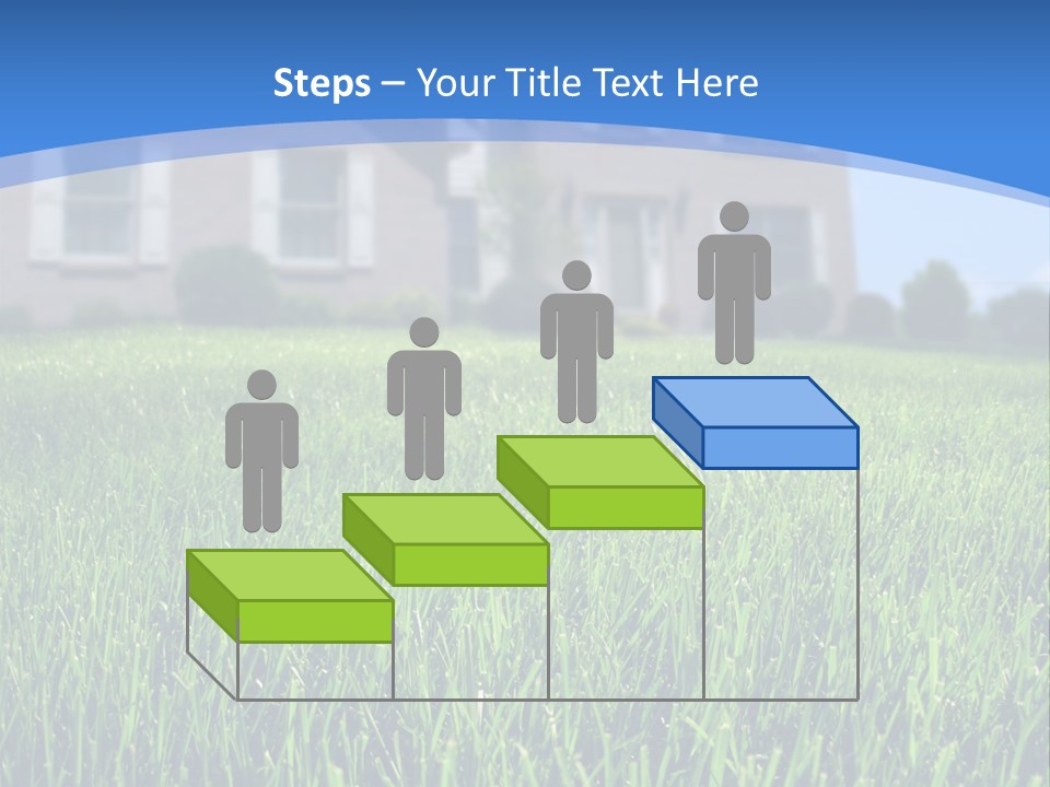 Focus On Front Lawn With House In Background. PowerPoint Template