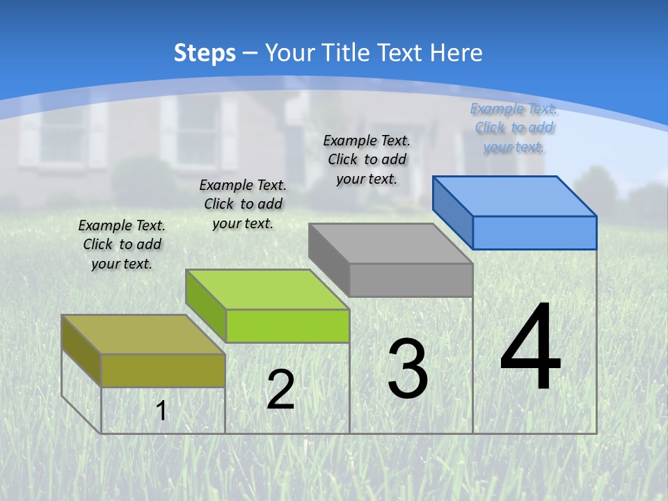 Focus On Front Lawn With House In Background. PowerPoint Template