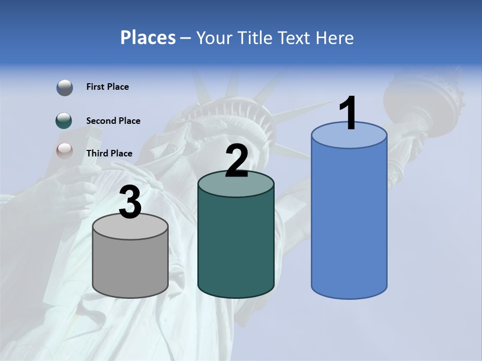 Statue Of Liberty On Liberty Island In New York City. PowerPoint Template