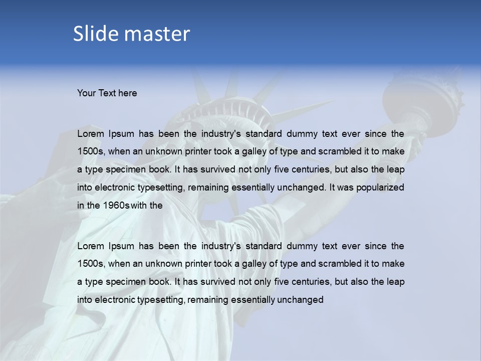 Statue Of Liberty On Liberty Island In New York City. PowerPoint Template