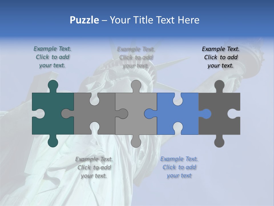 Statue Of Liberty On Liberty Island In New York City. PowerPoint Template