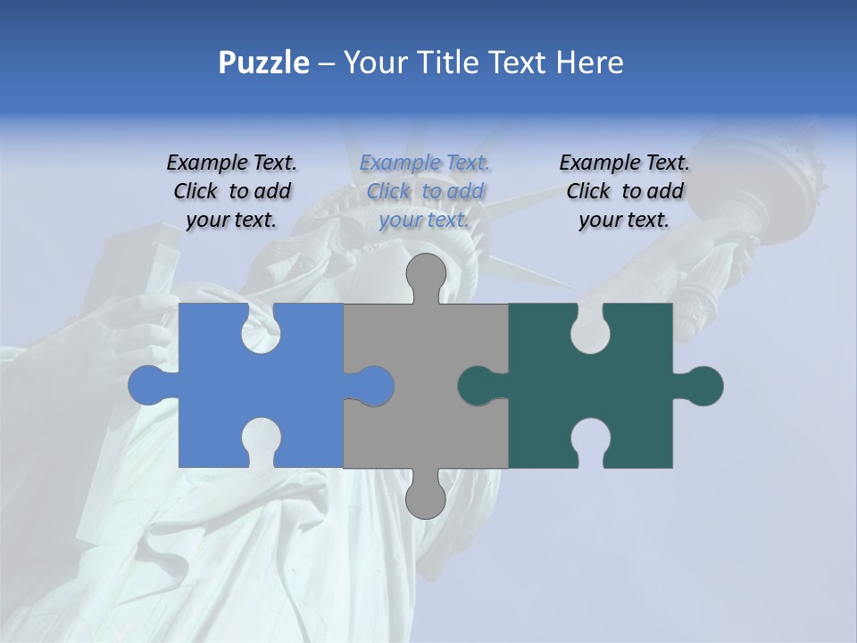 Statue Of Liberty On Liberty Island In New York City. PowerPoint Template