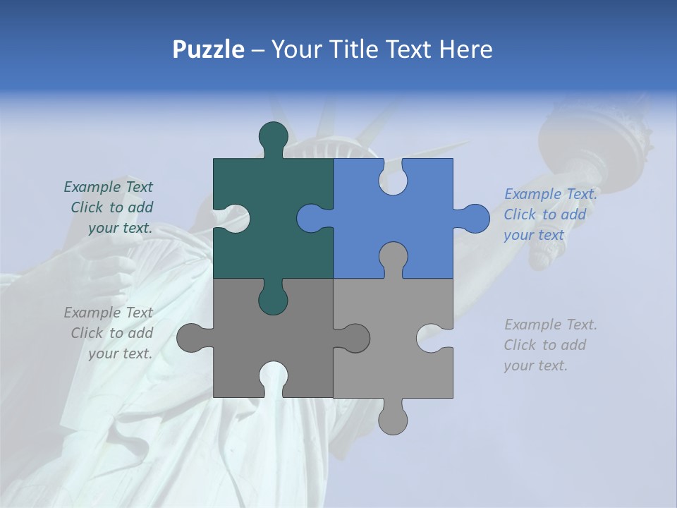 Statue Of Liberty On Liberty Island In New York City. PowerPoint Template