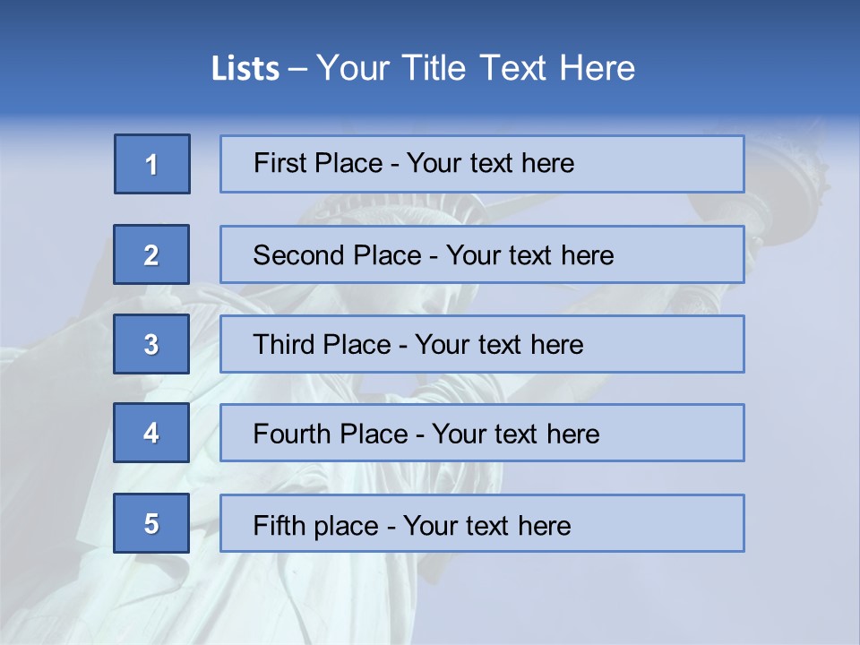 Statue Of Liberty On Liberty Island In New York City. PowerPoint Template