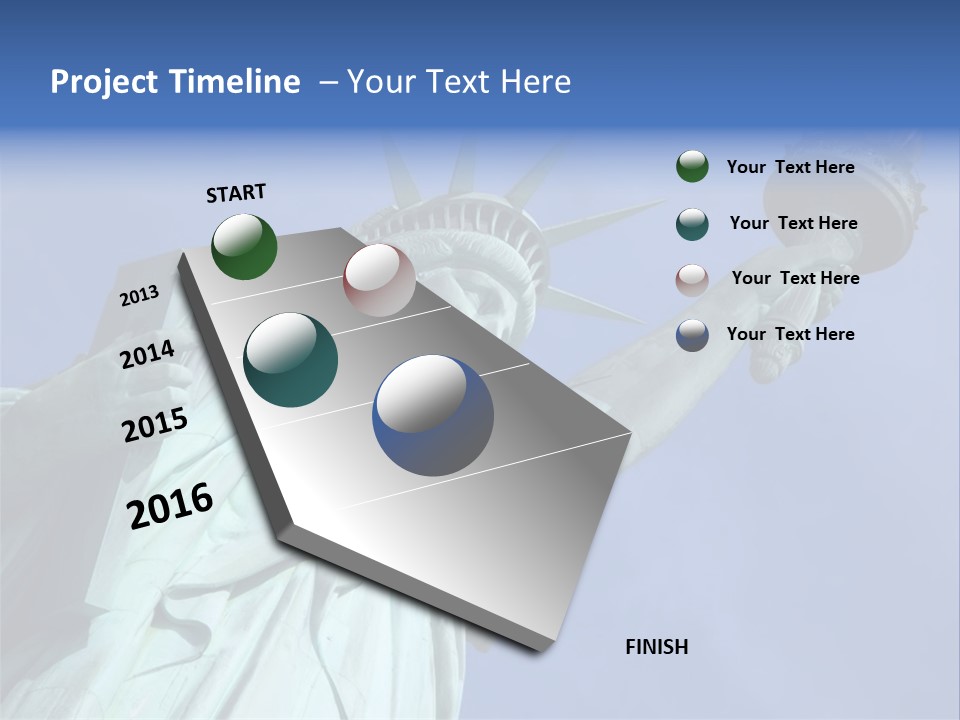 Statue Of Liberty On Liberty Island In New York City. PowerPoint Template