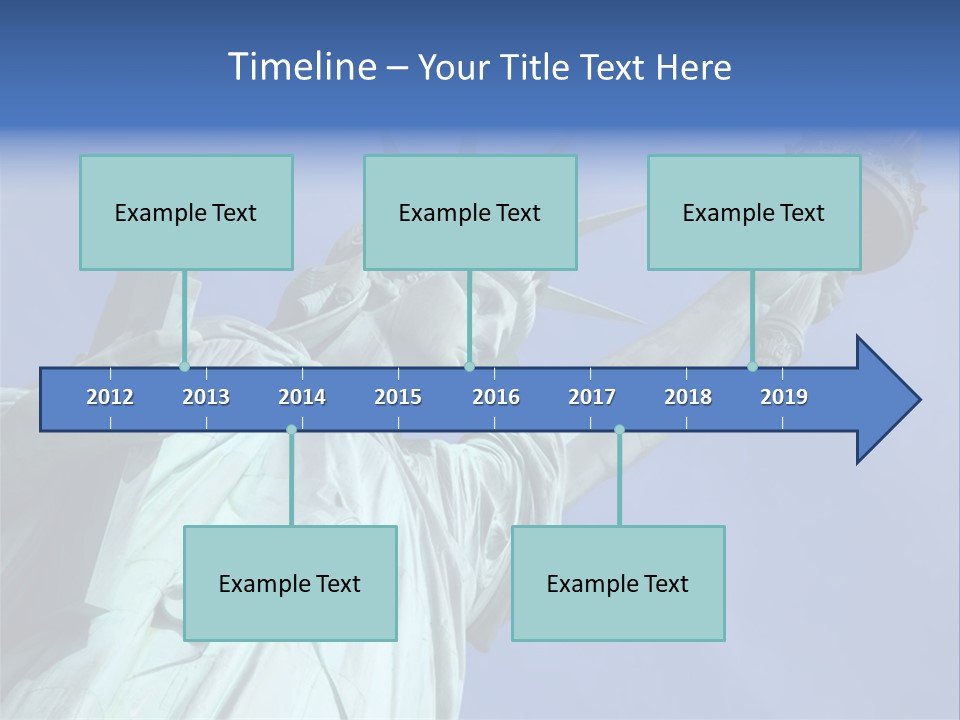 Statue Of Liberty On Liberty Island In New York City. PowerPoint Template