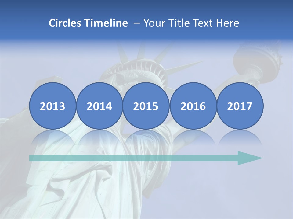 Statue Of Liberty On Liberty Island In New York City. PowerPoint Template