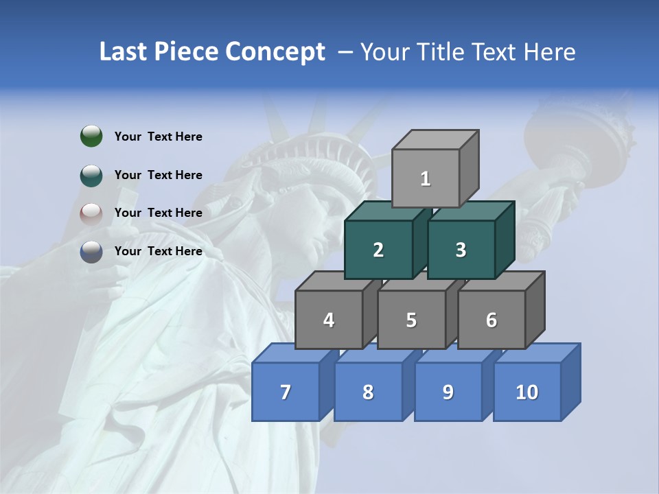 Statue Of Liberty On Liberty Island In New York City. PowerPoint Template