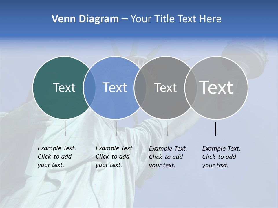 Statue Of Liberty On Liberty Island In New York City. PowerPoint Template