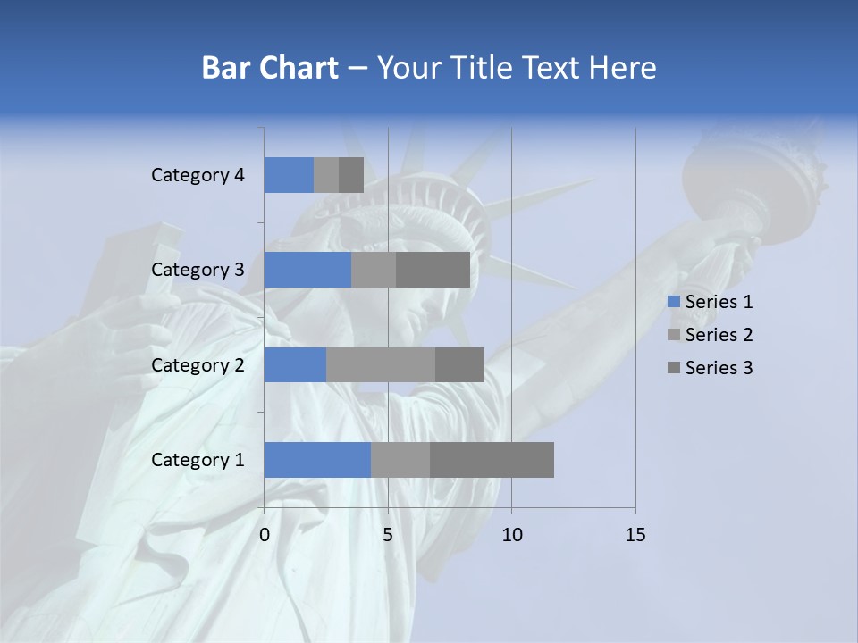 Statue Of Liberty On Liberty Island In New York City. PowerPoint Template