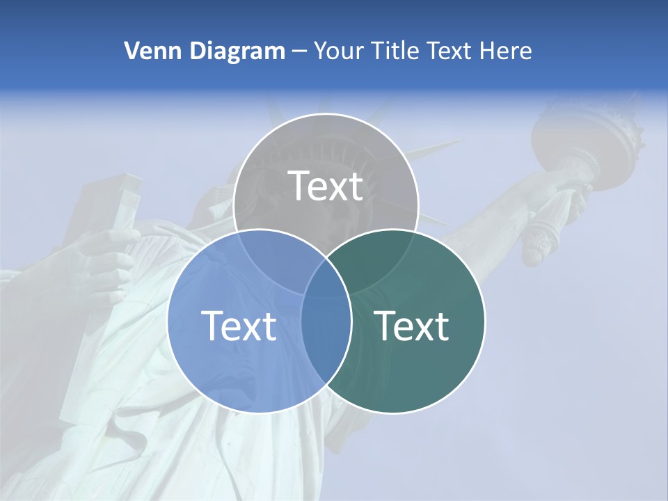 Statue Of Liberty On Liberty Island In New York City. PowerPoint Template