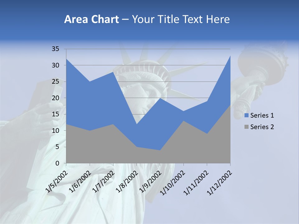 Statue Of Liberty On Liberty Island In New York City. PowerPoint Template